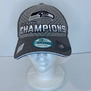 SeattleSeahawks NFL 2014 Super Bowl XLVIII Champions Trophy Gray/Silver Hat NWOT